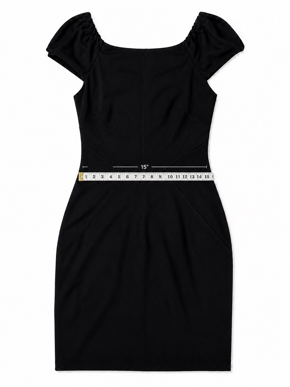 Diane Von Furstenberg Black Square-Neck Helen Dress Size 14 but runs smaller. - Picture 6 of 7